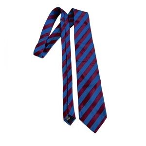 Dormeuil‎ Since 1842 France 100% Silk blue burgundy striped classic business tie